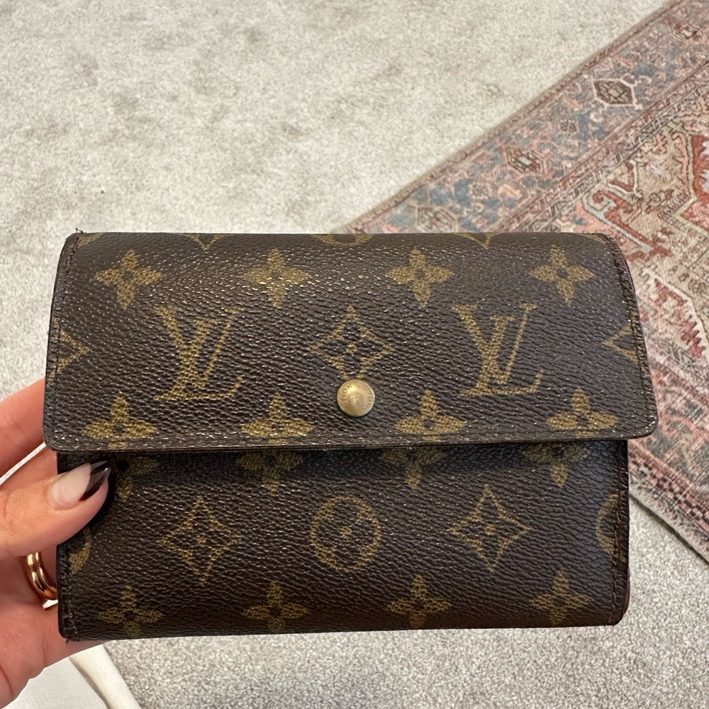 Louis Vuitton Black and Gold Monogram Wallet
